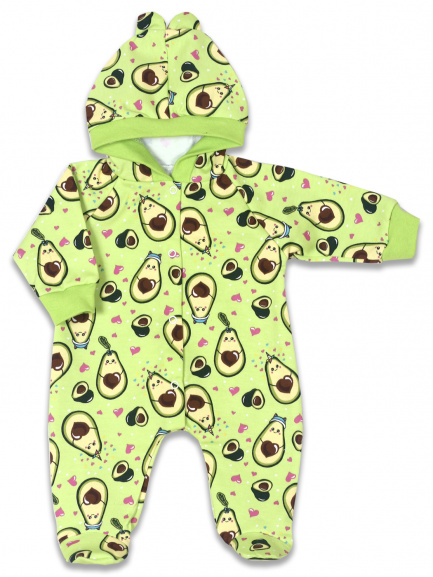 Комбинезон с ушками зеленая/фантазия