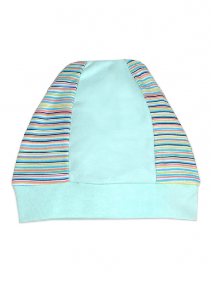 Шапочка интерлок полоска/ментол