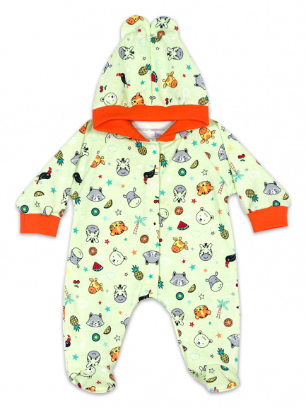 Комбинезон с ушками "Бегемот/салатовый"