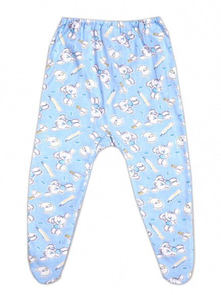 Ползунки детские на резинке белый/кролик