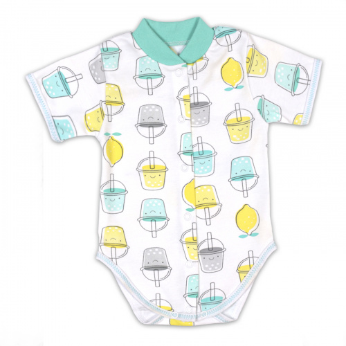 Боди для новорожденных стаканчики/изумруд