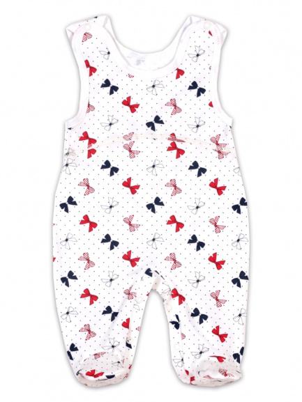 Ползунки детские на кнопках бантики/красный