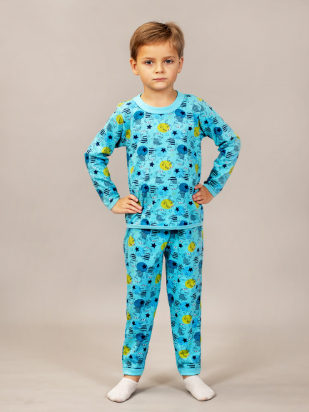 Пижама для детей зубастики/голубой