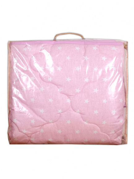 Одеяло (овечья шерсть) звезды на розовом