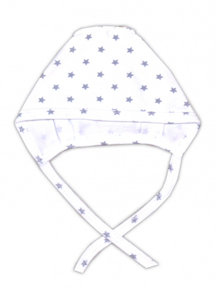 Чепчик "Крошка" звезды/серый