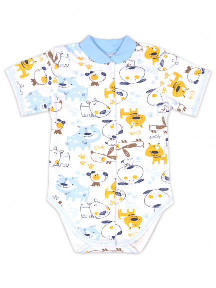 Боди для новорожденных щенки/синий