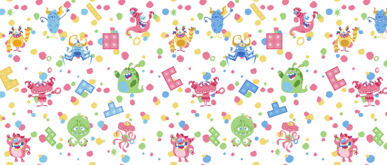 Пеленка фланель монстры/белый