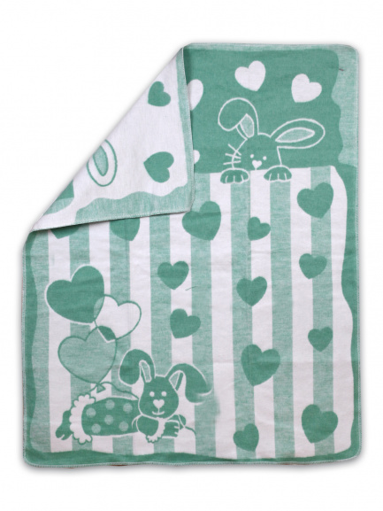 Одеяло байка 100*140см зеленый