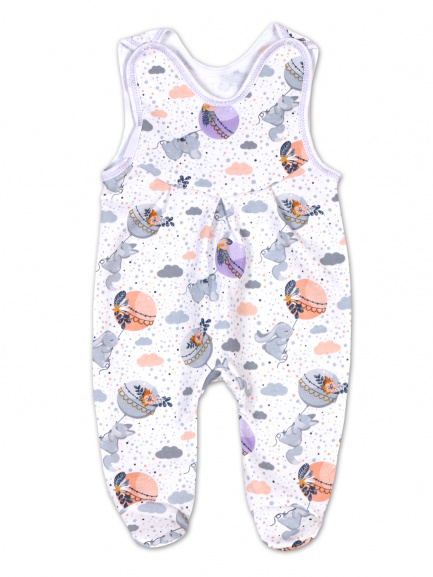 Ползунки длинные детские на кнопках шары/персик