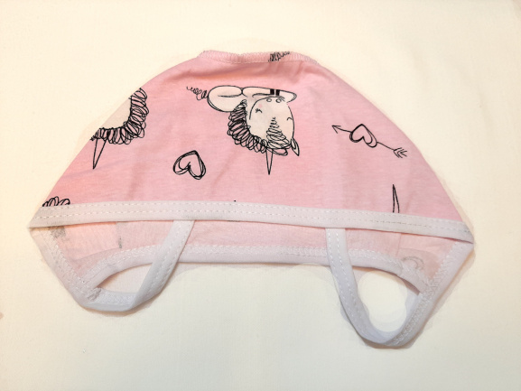 Чепчик детский трикотажный единорог и сердце/розовый