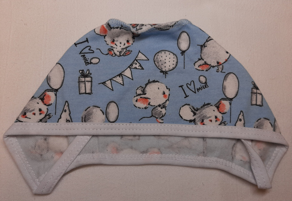 Чепчик мышка с сыром/голубой