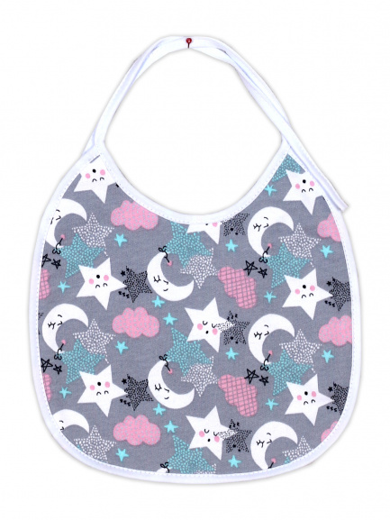 Нагрудник с завязками ночка/белый