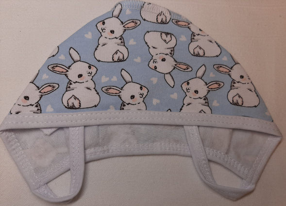 Чепчик кролики/голубой