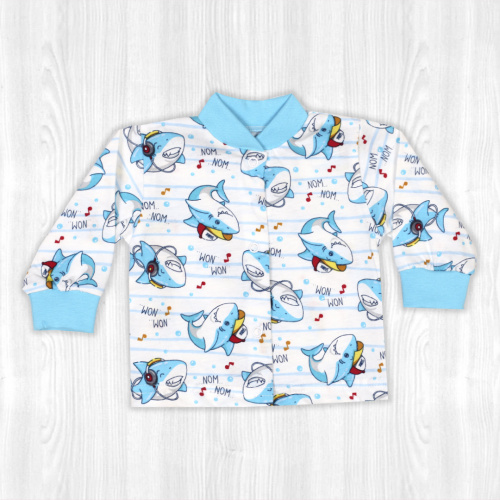 Кофта детская на кнопках акулы