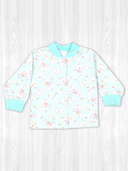 Кофта для новорожденного зайчата/мята начес