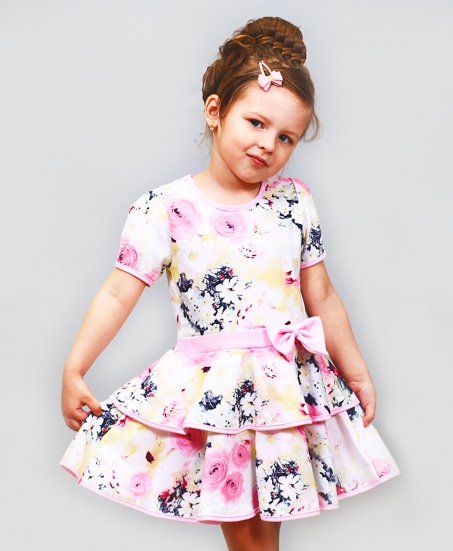 Платье с бантом "Розы"