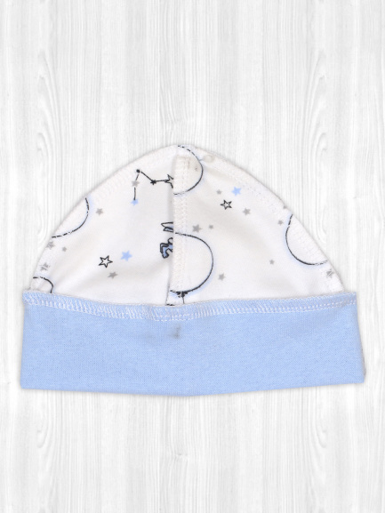 Шапочка детская "Крошка" интерлок шарик/голубой