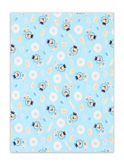 Пеленка трикотаж львенок на синем