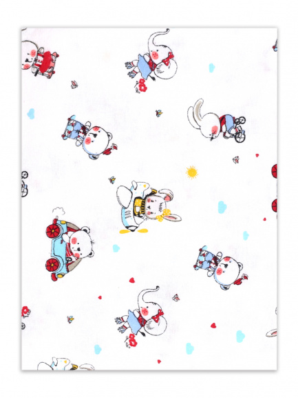 Пеленка фланель набивная звери/белый