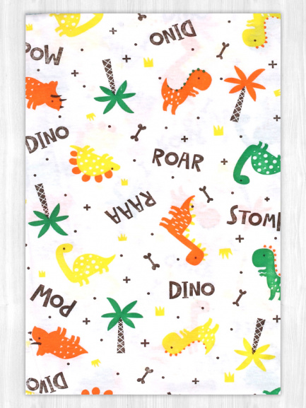 Пеленка трикотаж динозавр/пальма