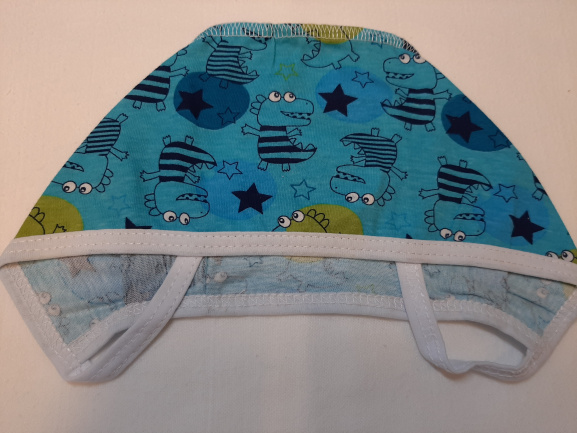 Чепчик детский трикотажный дракоша/бирюза