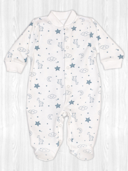 Комбинезон интерлок жираф/синий