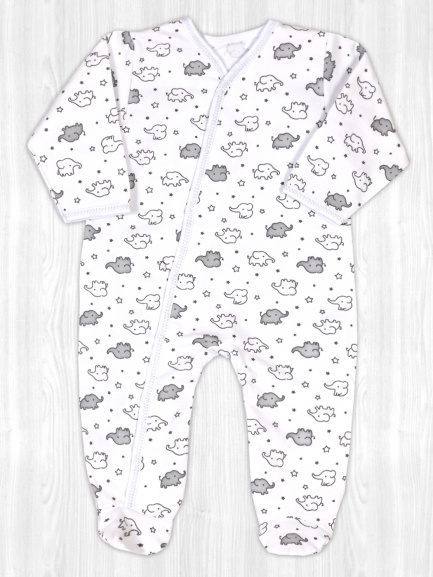 Комбинезон футер слоники/серые