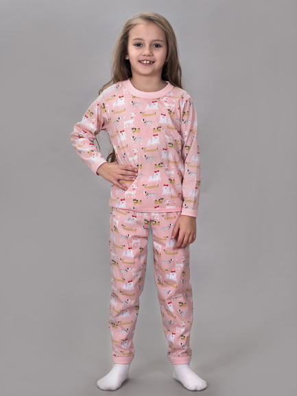Пижама для детей болонки/персик