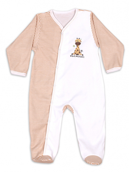 Комбинезон интерлок Полоса/беж