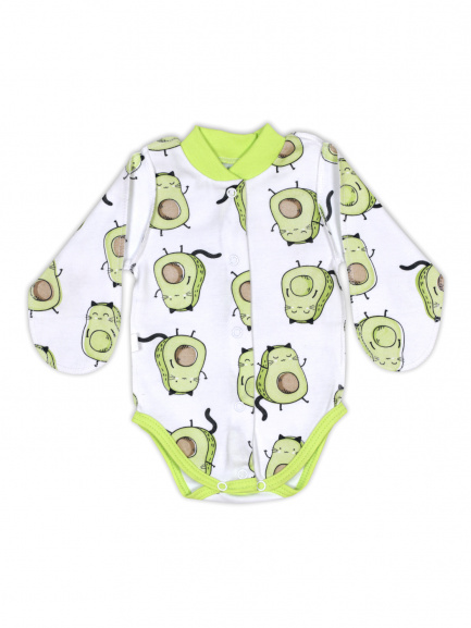 Боди для маловесных детей Крошка кот/авокадо