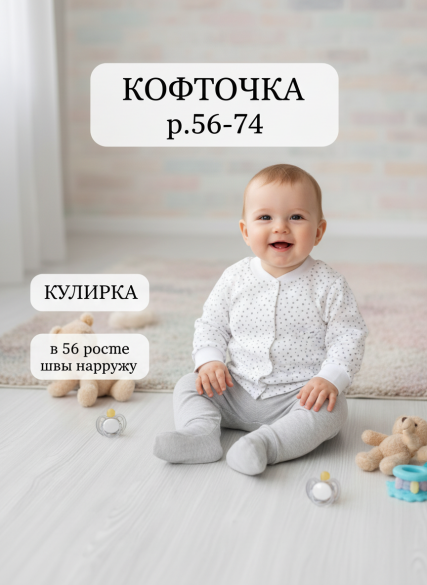 Кофта Ктр69ТУ-К горох/серый