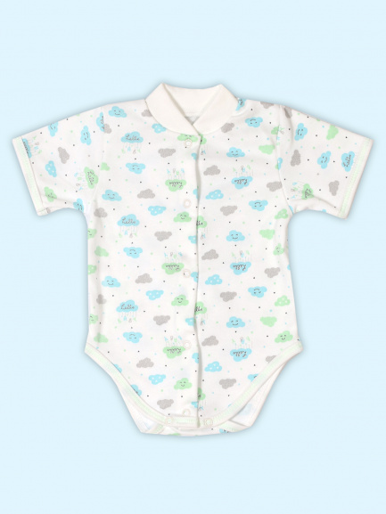 Боди для новорожденных облака/салат