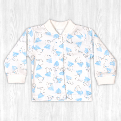 Кофта для новорожденного сердце/голубой