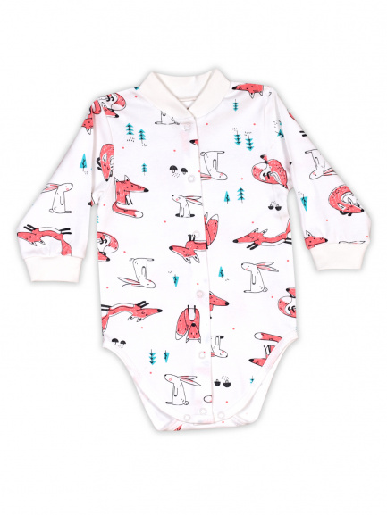 Боди для малышей лиса/коралл