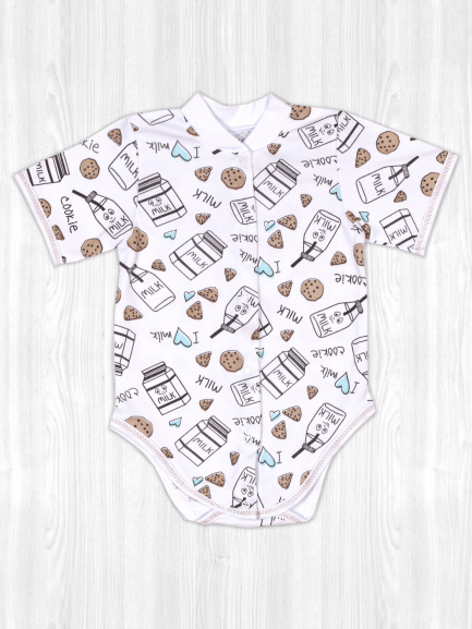 Боди для новорожденных молоко/бежевый