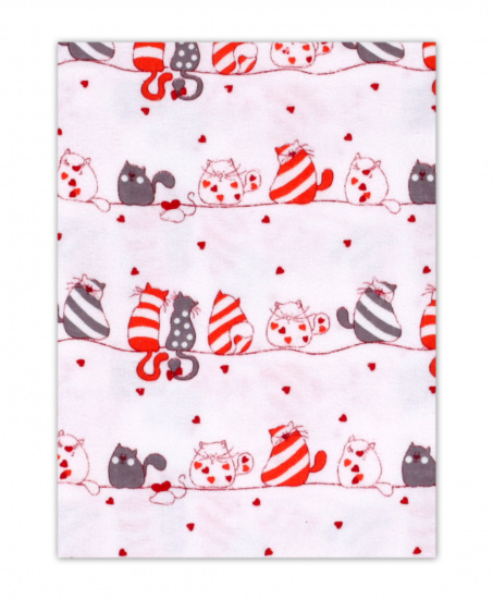 Пеленка фланель коты/оранж