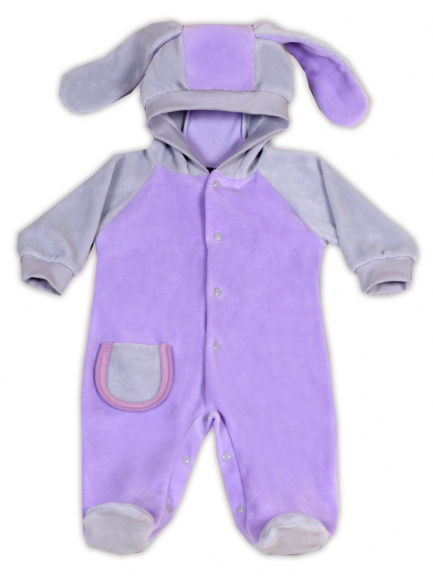 Комбинезон "Кроха" серый/сирень