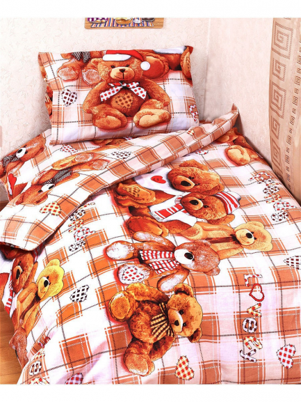 Комплект постельного белья 110*140 медведи/милые