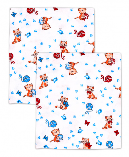 Пеленка фланель набивная Коты/голубой