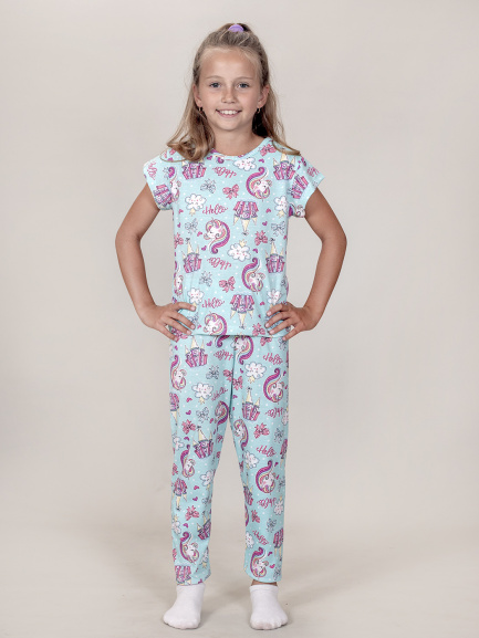 Пижама для девочки короткий рукав
