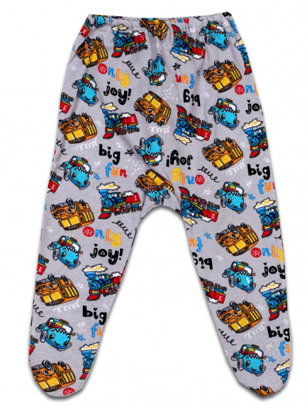 Ползунки детские на резинке автобус/серый