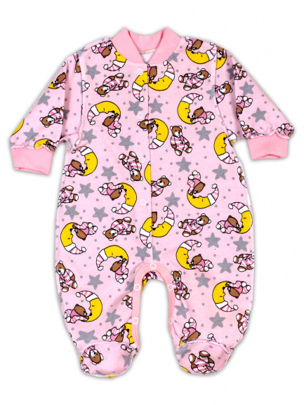 Комбинезон футер Месяц/розовый