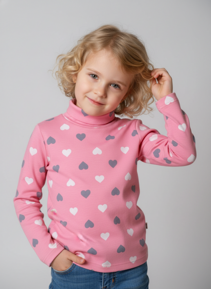 Водолазка (бадлон) сердце/серое