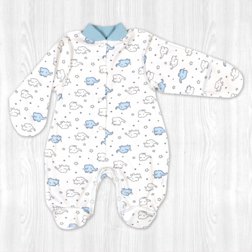 Комбинезон "Крошка" слоник/голубой