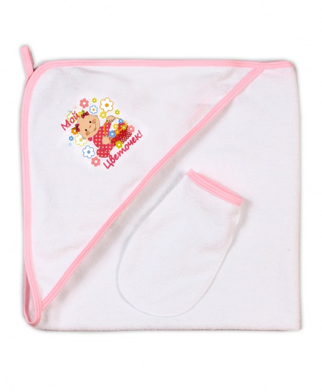 Пелёнка купальная с рукавичкой Т1 мой цветочек