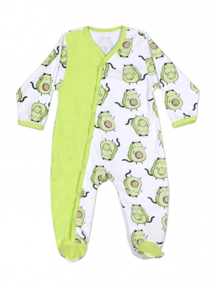 Комбинезон интерлок котики/авокадо