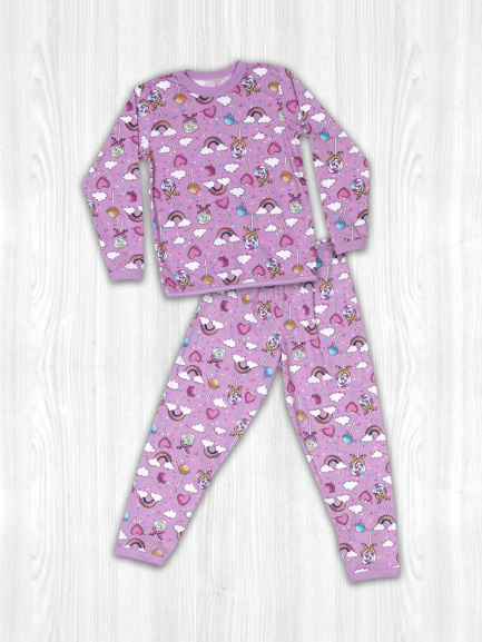 Пижама для детей леденцы/сирень
