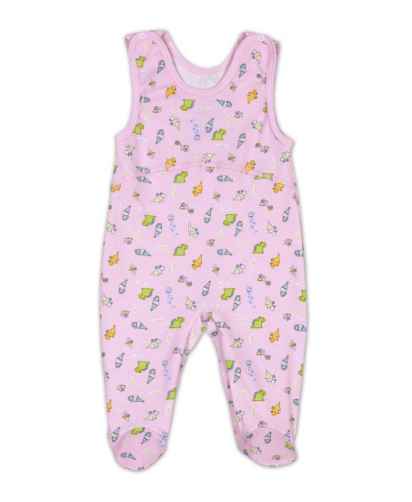 Ползунки детские на кнопках гном/розовый