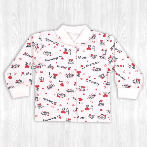 Кофта для новорожденного люблю/экрю начес