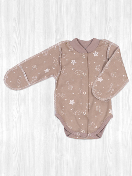 Боди для маловесных новорожденных Крошка жираф/песочный